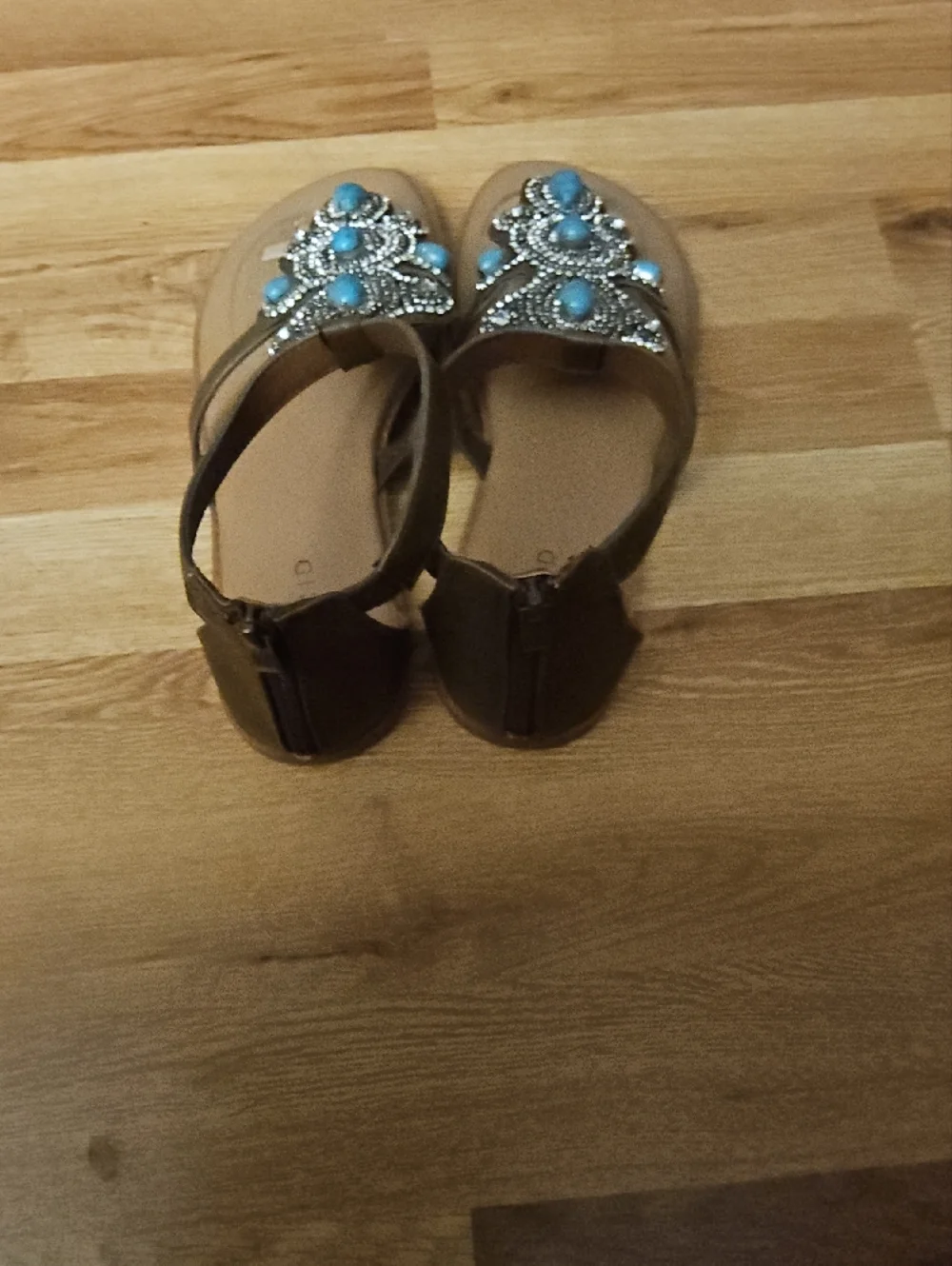 torrid Brown Sandals with Turquoise Beaded Embellishment - Picture 4 of 4